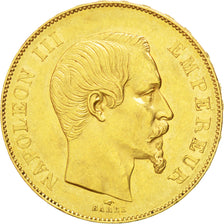 FRANCE, Napoléon III, 50 Francs, 1855, Paris, KM #785.1, AU(50-53), Gold, Gadour