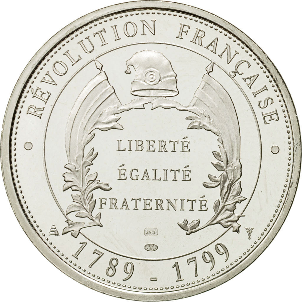 France, Medal, Maximilien de Robespierre, 1989, Proof, MS(63), Silver