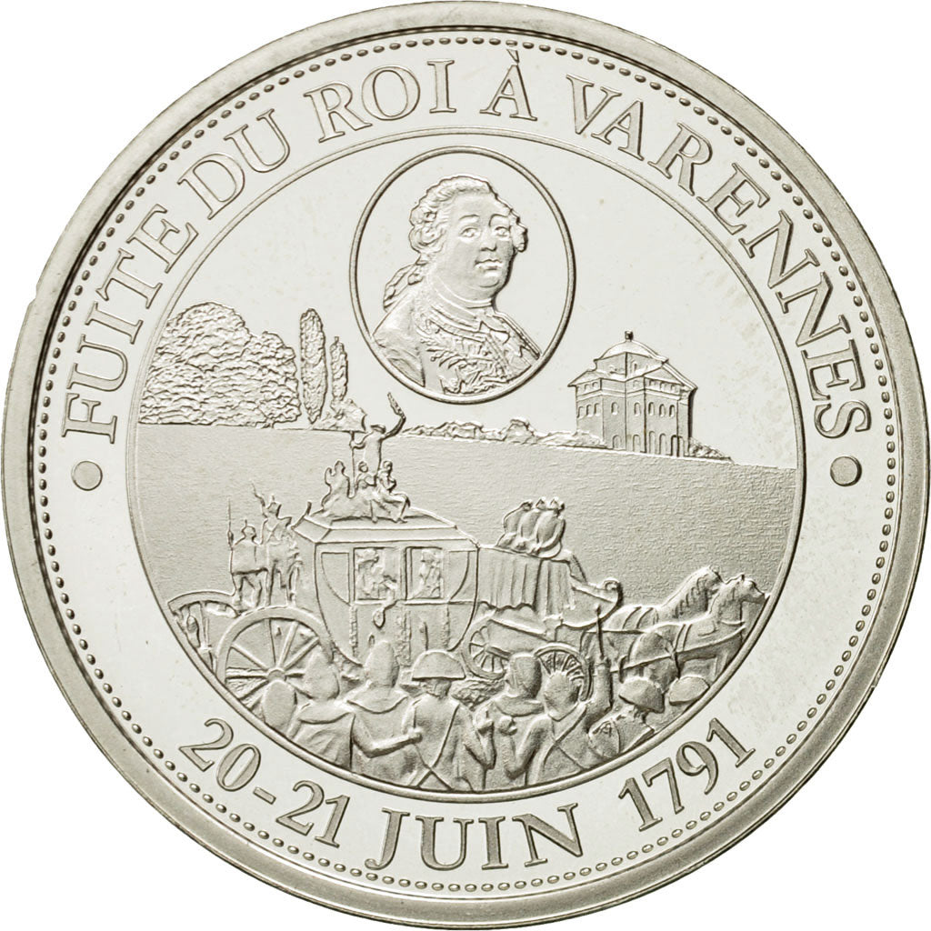 France, Medal, Fuite du roi à Varennes, 1989, Proof, MS(63), Silver