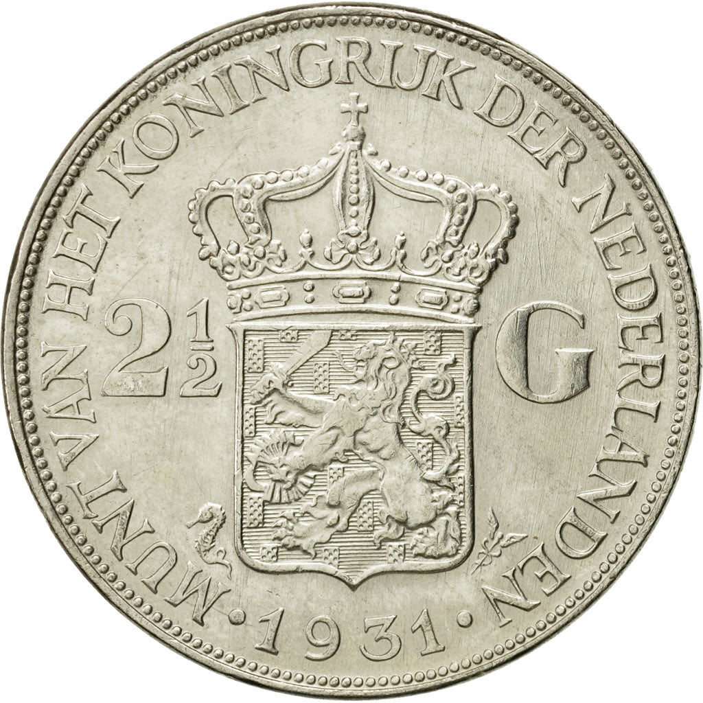Monnaie, Pays-Bas, Wilhelmina I, 2-1/2 Gulden, 1931, SUP, Argent, KM:165