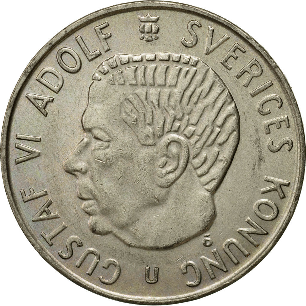 Coin, Sweden, Gustaf VI, 5 Kronor, 1971, AU(55-58), Silver, KM:829