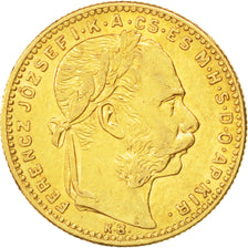 HUNGARY, 8 Forint 20 Francs, 1889, Kormoczbanya, KM #467, AU(55-58), Gold, 6.42