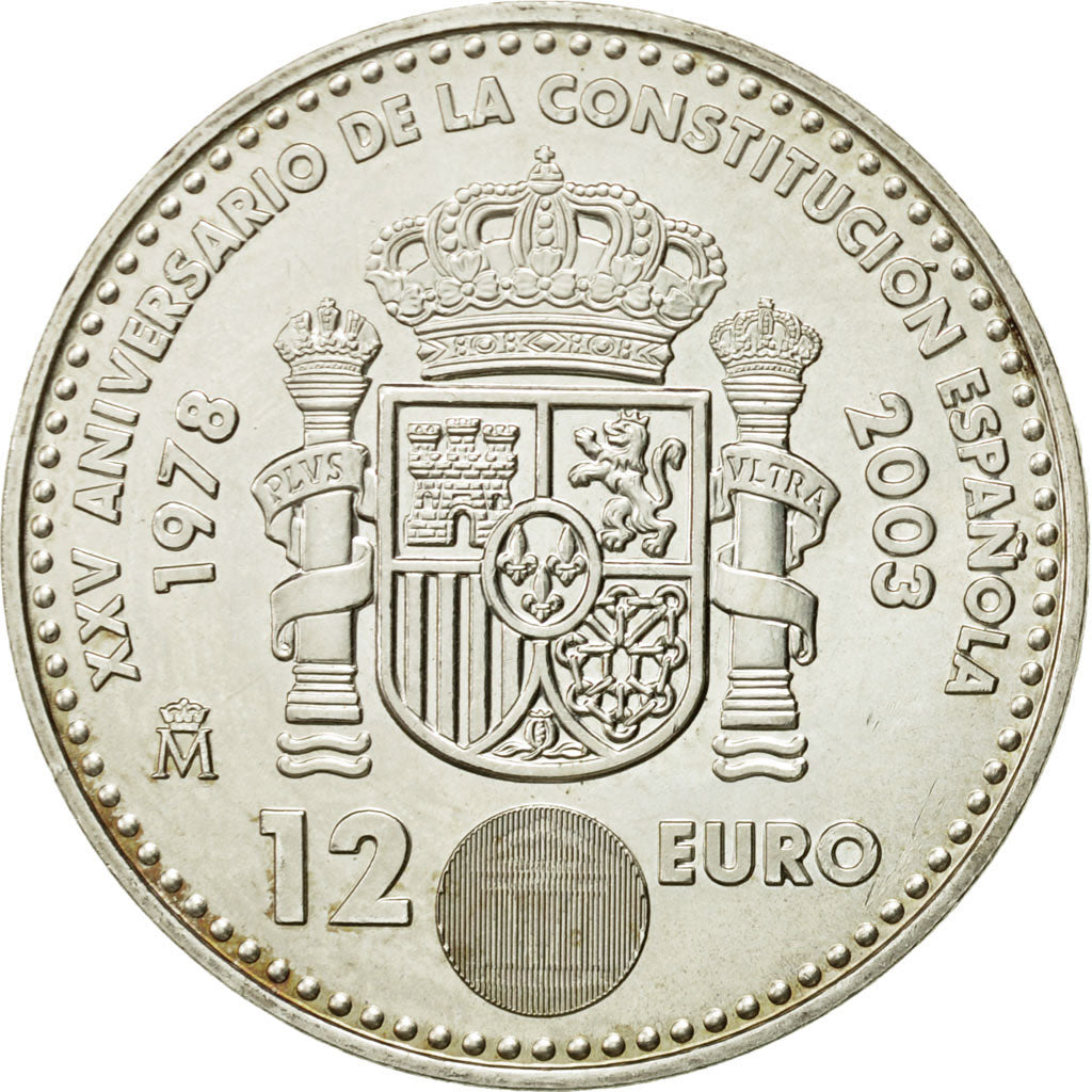 Espagne, 12 Euro, 2003, SPL, Argent, KM:1051
