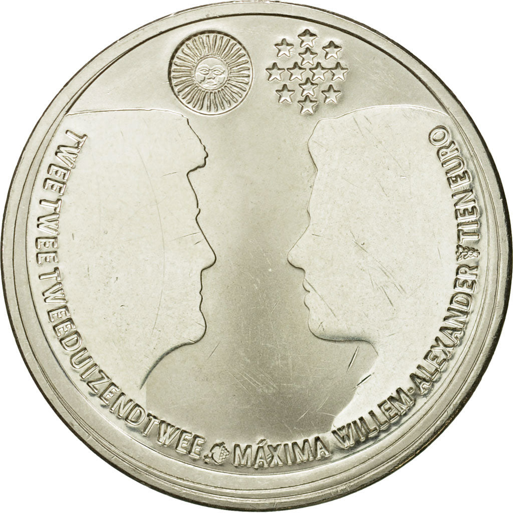 Netherlands, 10 Euro, 2002, MS(63), Silver, KM:243