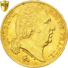 Monnaie, France, Louis XVIII, Louis XVIII, 20 Francs, 1817, Paris, PCGS, AU58
