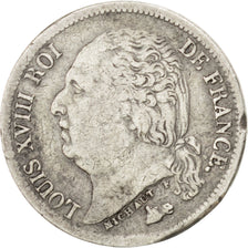 Moneda, Francia, Louis XVIII, Louis XVIII, 1/2 Franc, 1823, Paris, MBC, Plata