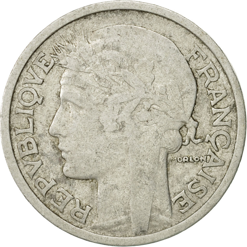 Coin, France, Morlon, 2 Francs, 1947, Beaumont - Le Roger, EF(40-45), Aluminum