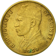 Coin, Guinea, 10 Francs, 1959, EF(40-45), Aluminum-Bronze, KM:2