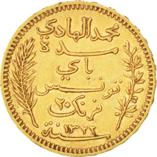 TUNISIA, 20 Francs, 1904, Paris, KM #234, AU(50-53), Gold, 6.44