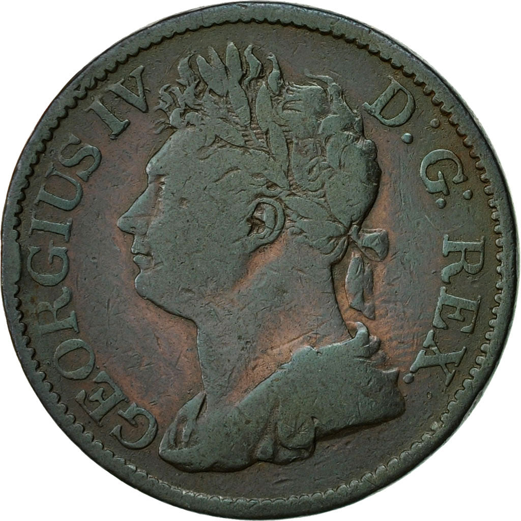 Coin, Ireland, 1/2 Penny, 1822, VF(20-25), Copper, KM:150