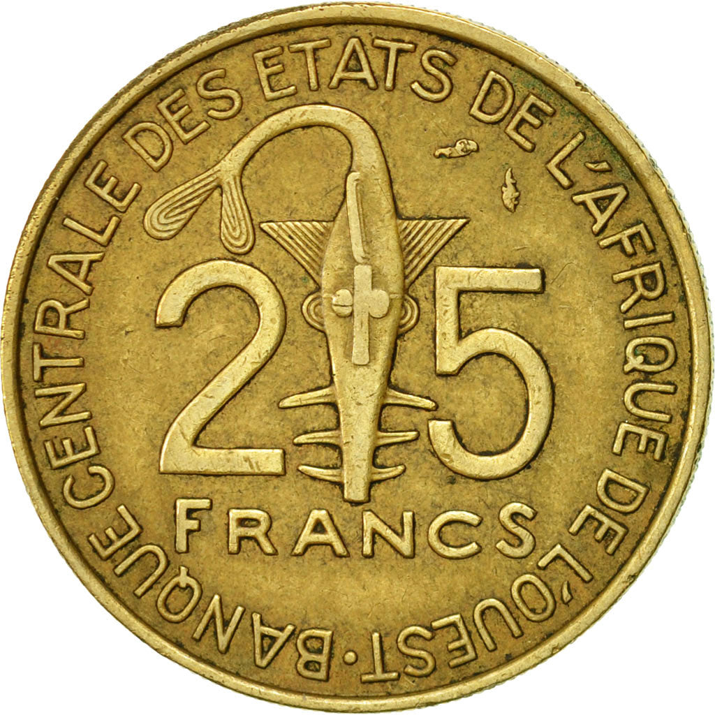 Coin, West African States, 25 Francs, 1982, Paris, EF(40-45), Aluminum-Bronze