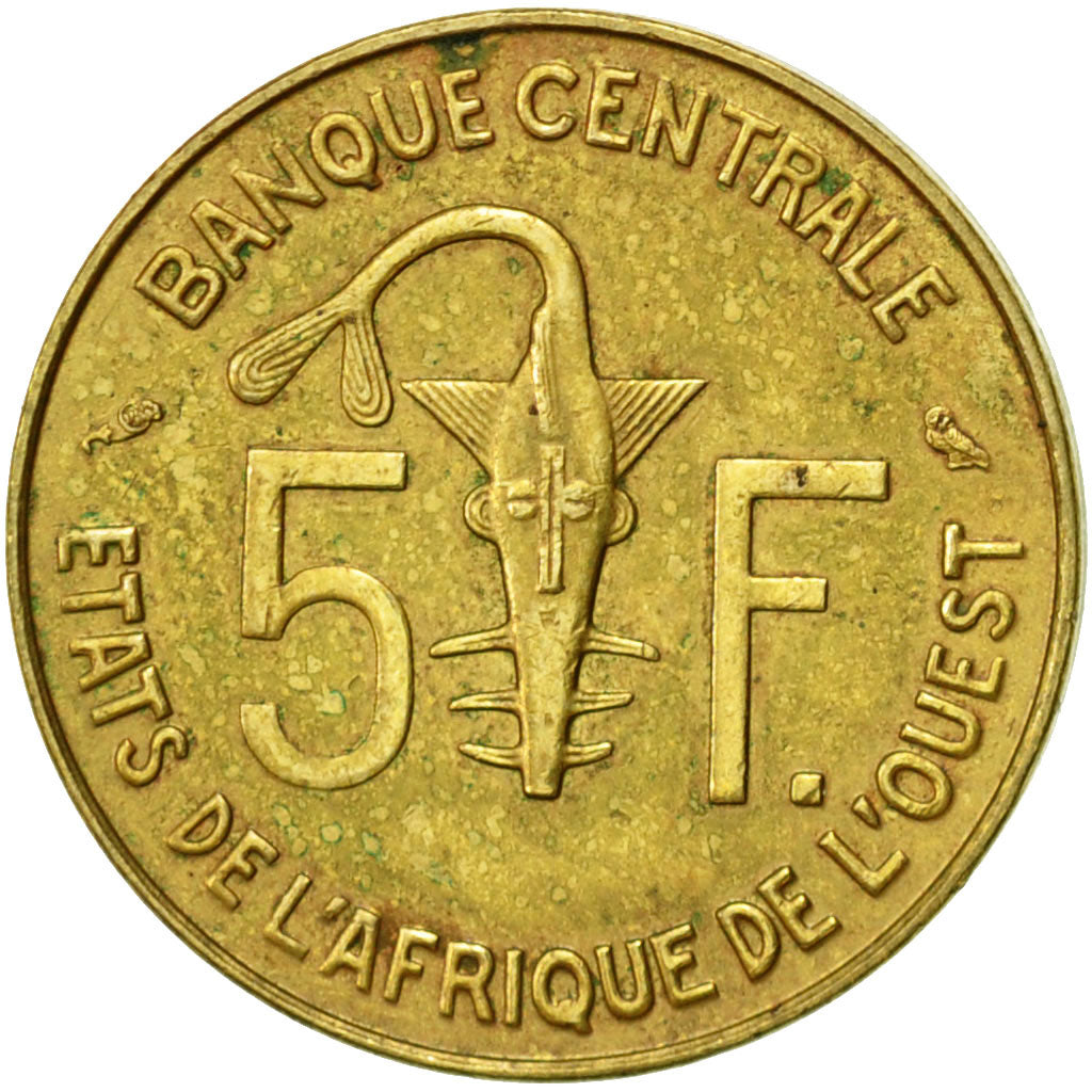 Coin, West African States, 5 Francs, 1968, Paris, AU(50-53)