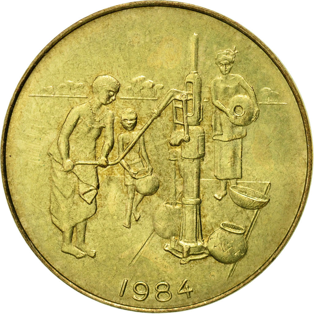 Coin, West African States, 10 Francs, 1984, Paris, EF(40-45), Aluminum-Bronze