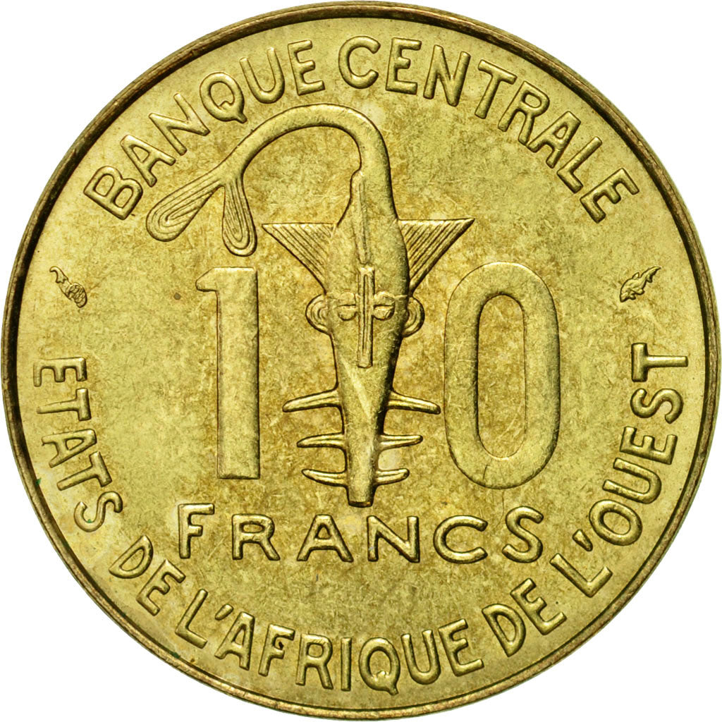 Coin, West African States, 10 Francs, 1984, Paris, EF(40-45), Aluminum-Bronze