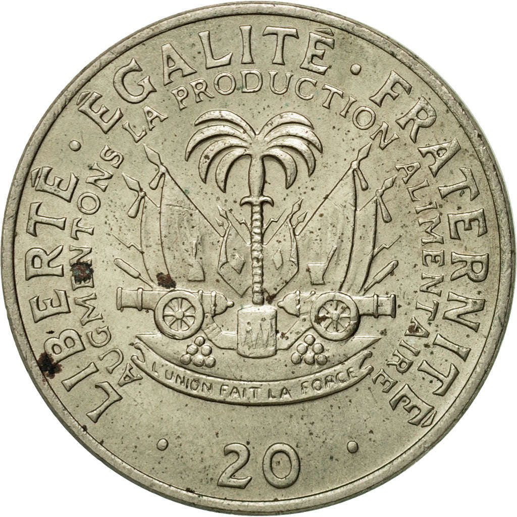 Coin, Haiti, 20 Centimes, 1975, AU(50-53), Copper-nickel, KM:100