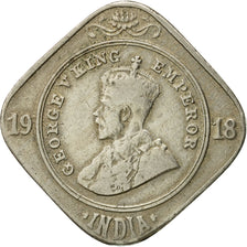 Coin, INDIA-BRITISH, George V, 2 Annas, 1918, EF(40-45), Copper-nickel, KM:516