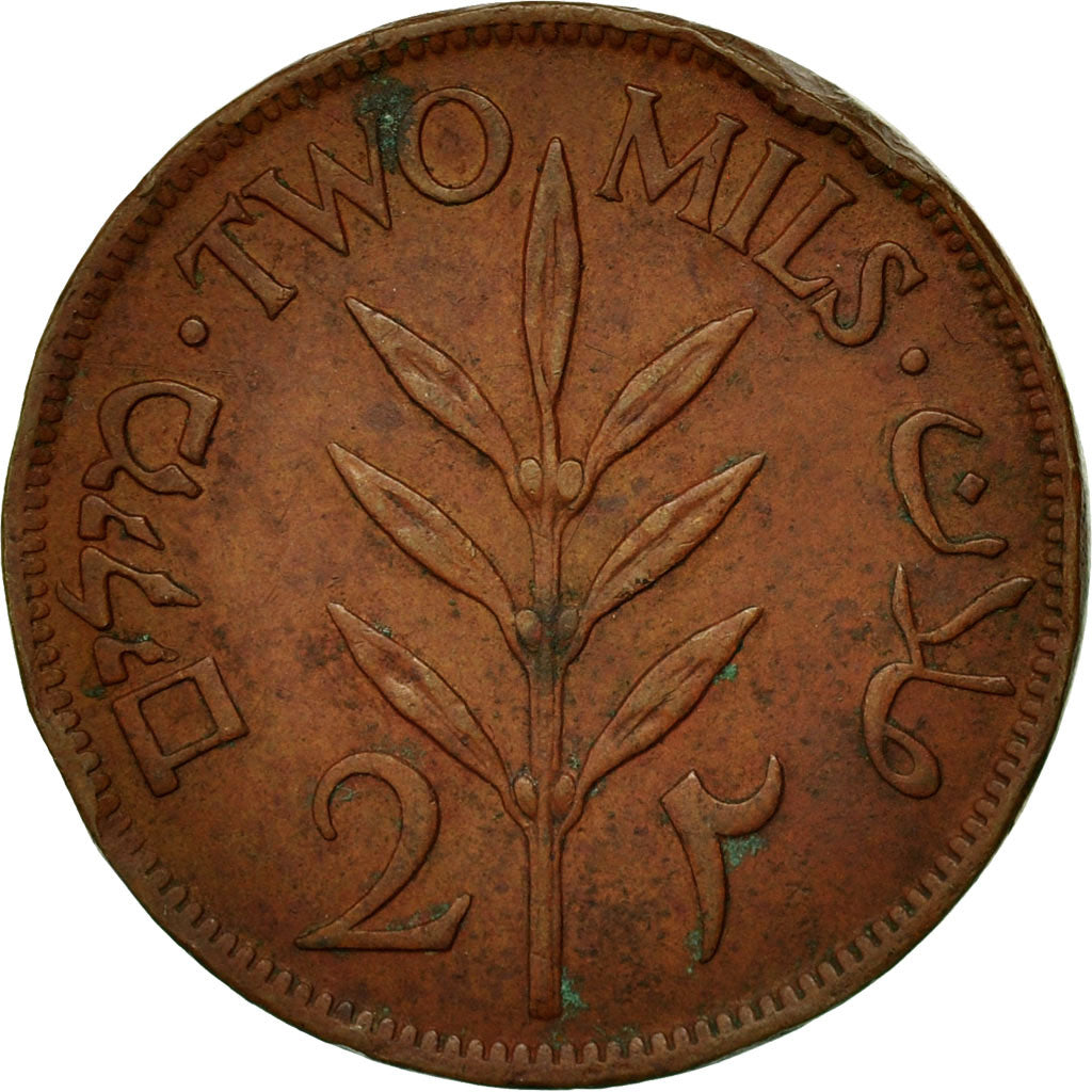 Coin, Palestine, 2 Mils, 1942, EF(40-45), Bronze, KM:2