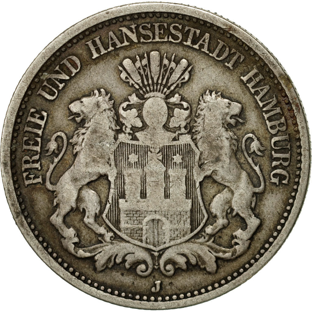 Monnaie, Etats allemands, HAMBURG, 2 Mark, 1876, Hamburg, TB+, Argent, KM:604
