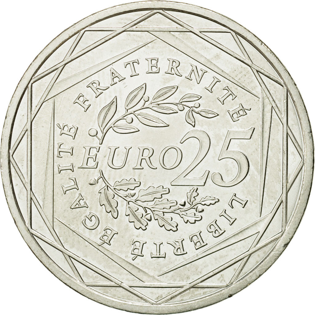 France, 25 Euro, 2009, MS(63), Silver, Gadoury:EU338, KM:1581