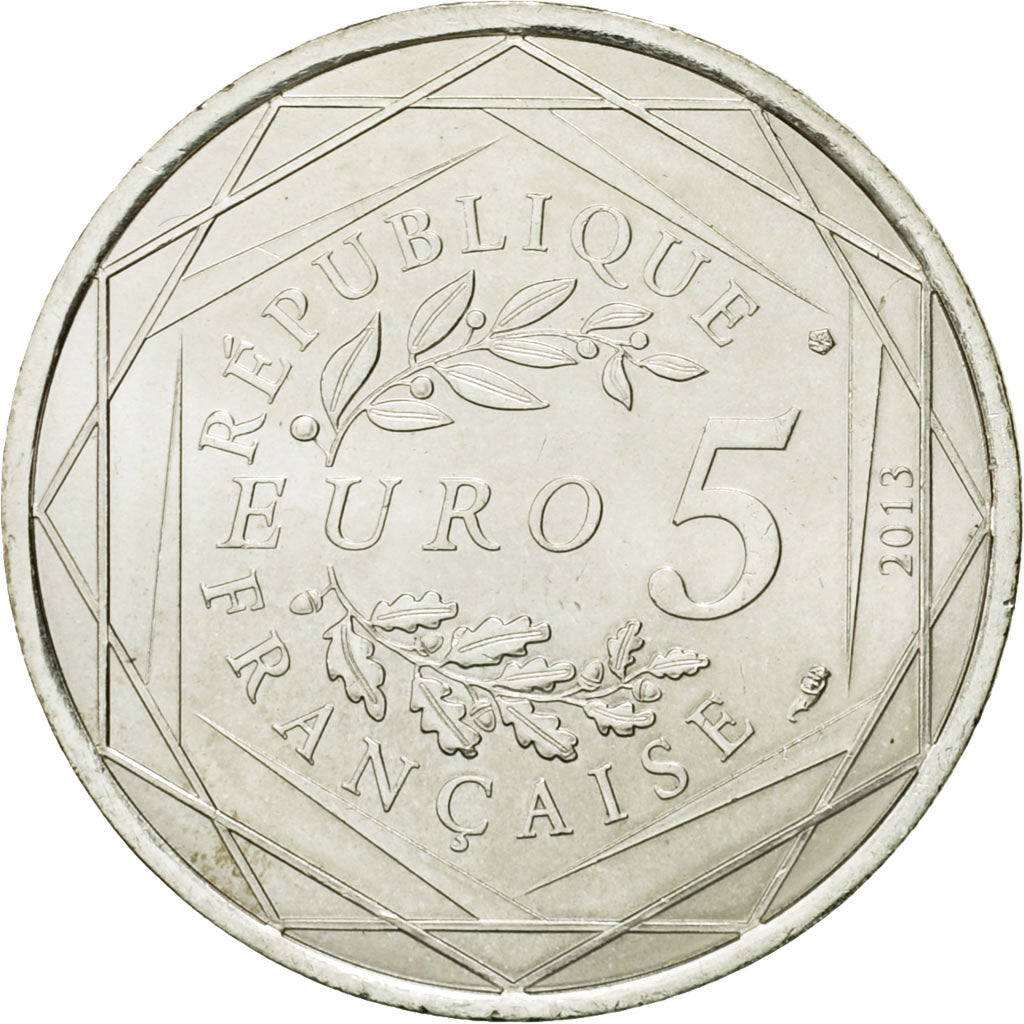 France, 5 Euro, Fraternité, 2013, MS(63), Silver