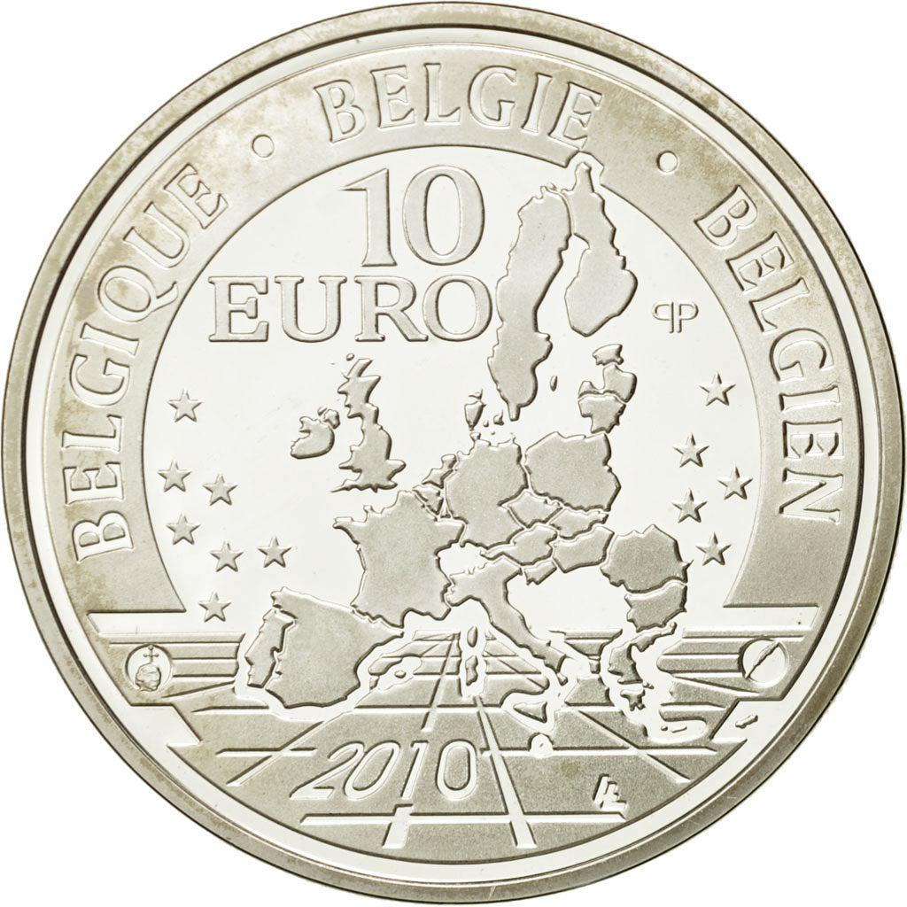 Belgium, 10 Euro, 2010, MS(64), Silver, KM:290