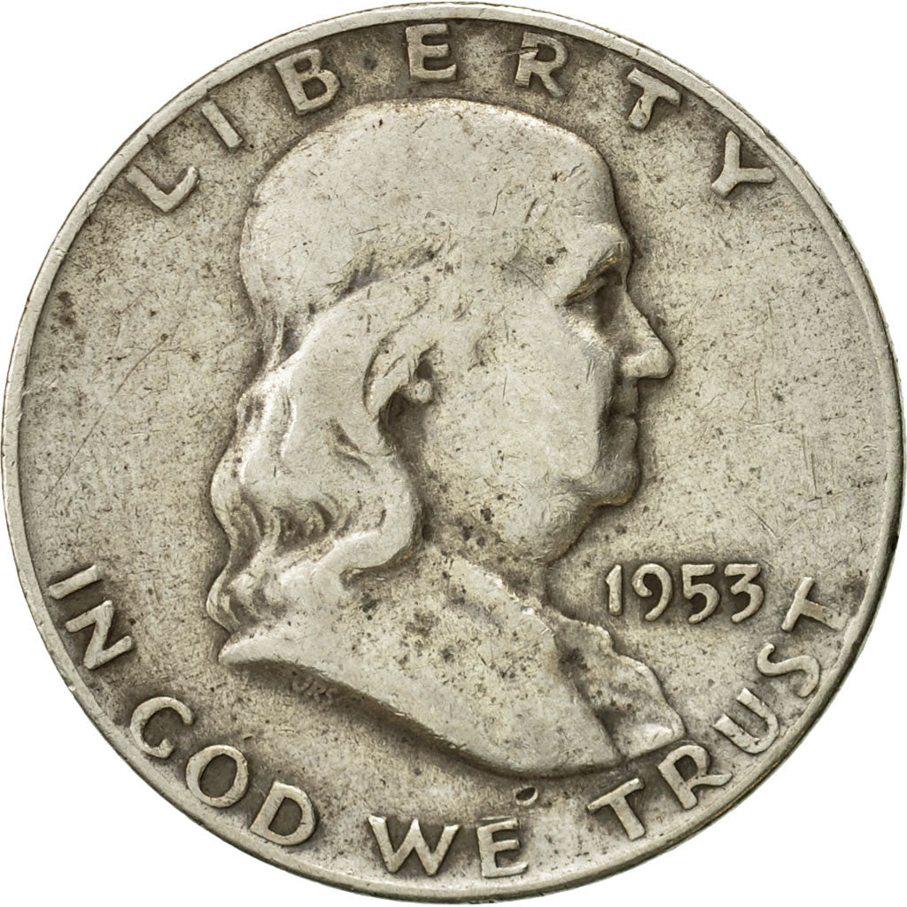 Coin, United States, Franklin Half Dollar, Half Dollar, 1953, U.S. Mint, Denver