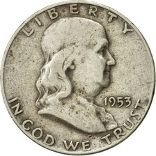 Coin, United States, Franklin Half Dollar, Half Dollar, 1953, U.S. Mint, Denver