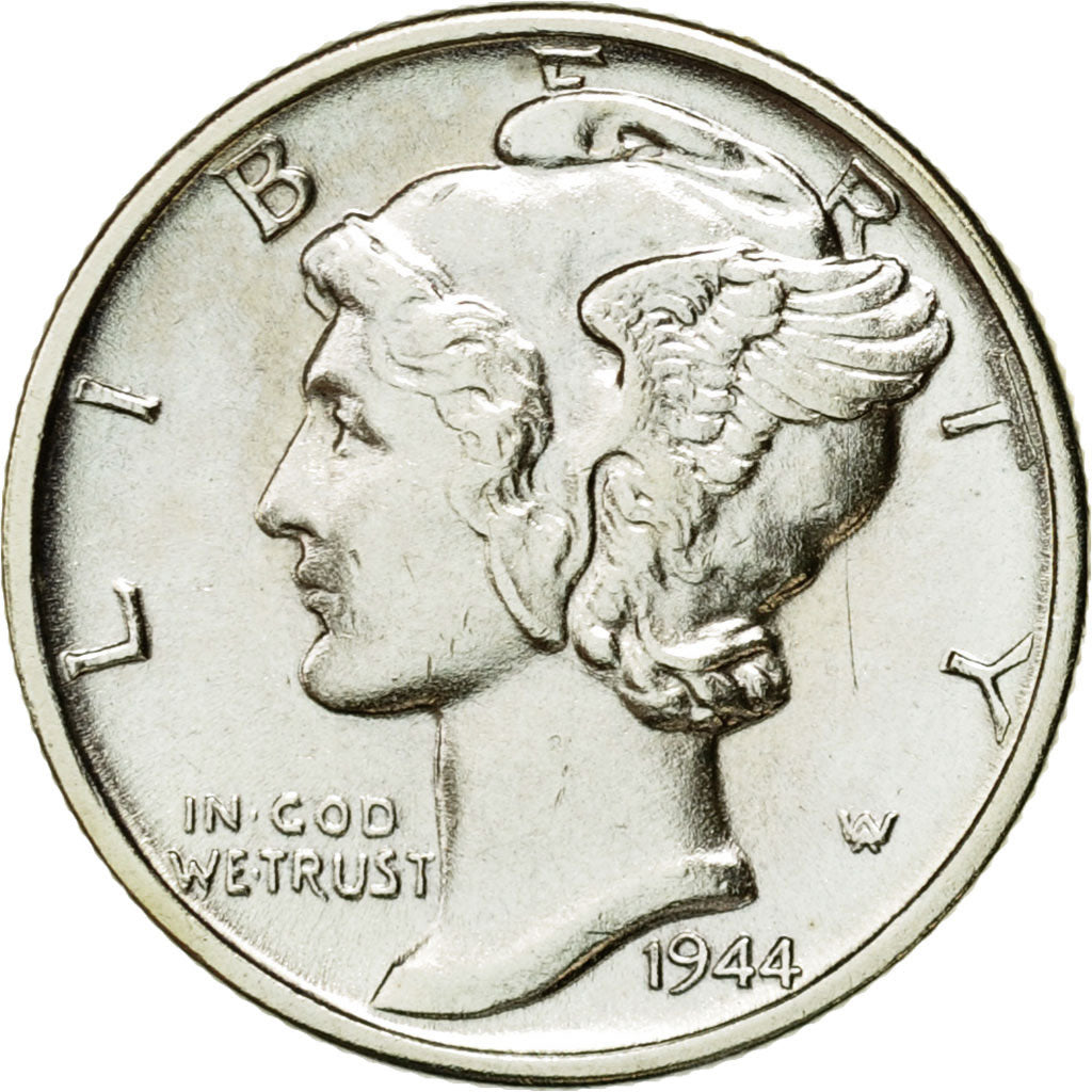 Coin, United States, Mercury Dime, Dime, 1944, U.S. Mint, Denver, MS(63)