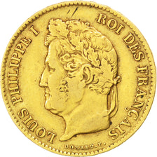 FRANCE, Louis-Philippe, 40 Francs, 1834, Paris, KM #747.1, VF(30-35), Gold,...