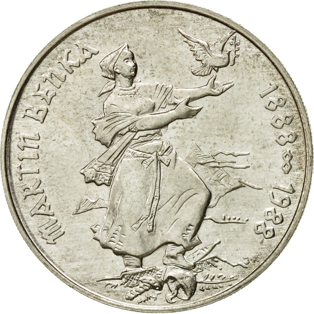 Coin, Czechoslovakia, 100 Korun, 1988, MS(60-62), Silver, KM:132
