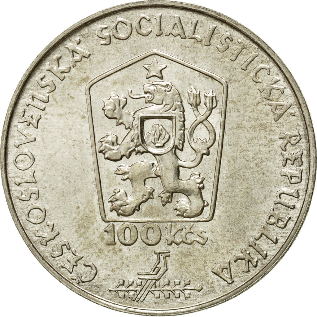 Coin, Czechoslovakia, 100 Korun, 1988, MS(60-62), Silver, KM:132