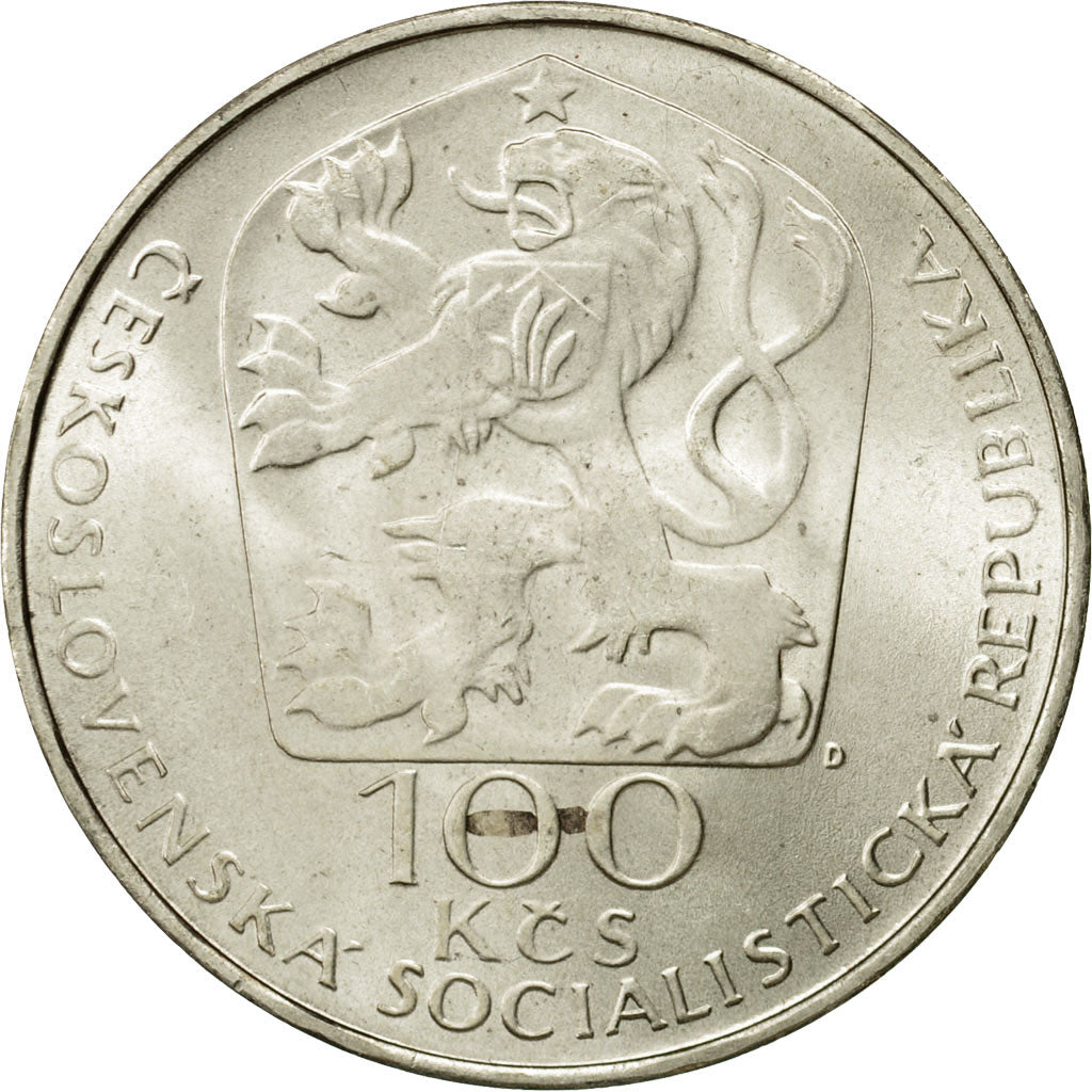 Coin, Czechoslovakia, 100 Korun, 1977, MS(63), Silver, KM:88