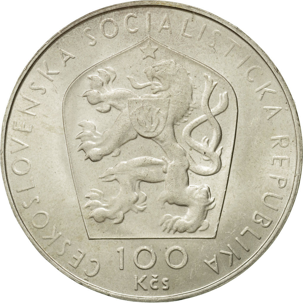 Coin, Czechoslovakia, 100 Korun, 1976, MS(60-62), Silver, KM:85