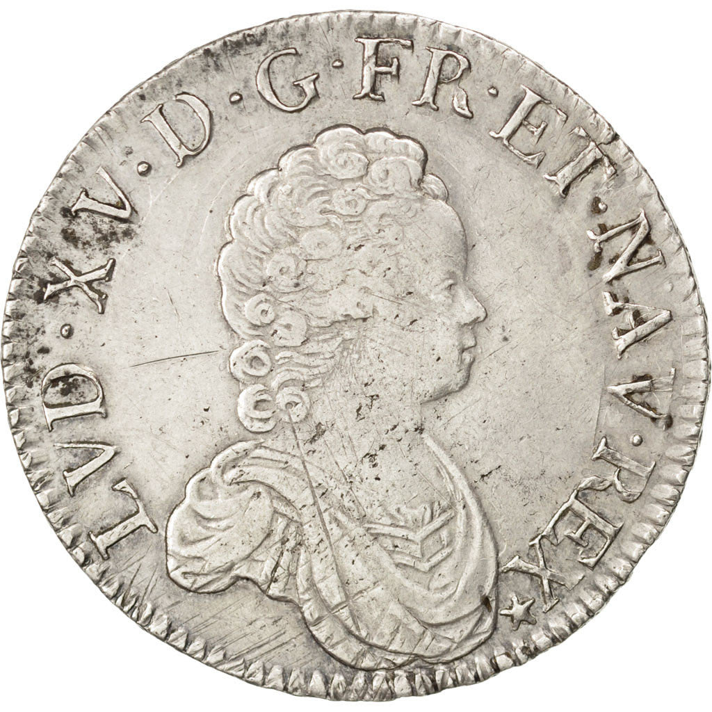 Monnaie, France, Louis XV, Écu Vertugadin, Ecu, 1716, Montpellier, TTB+