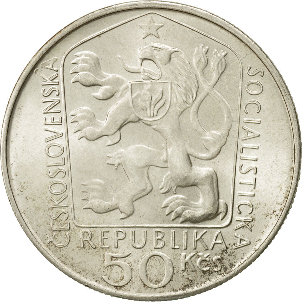 Coin, Czechoslovakia, 50 Korun, 1975, MS(63), Silver, KM:83
