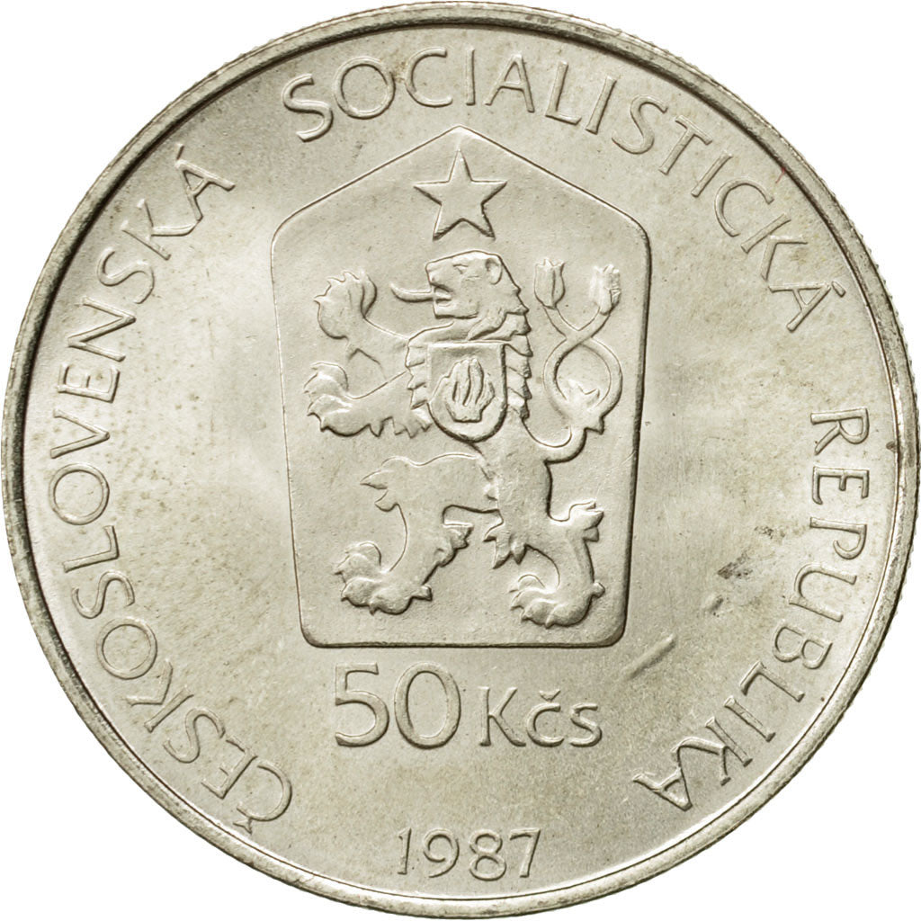 Coin, Czechoslovakia, 50 Korun, 1987, MS(63), Silver, KM:127