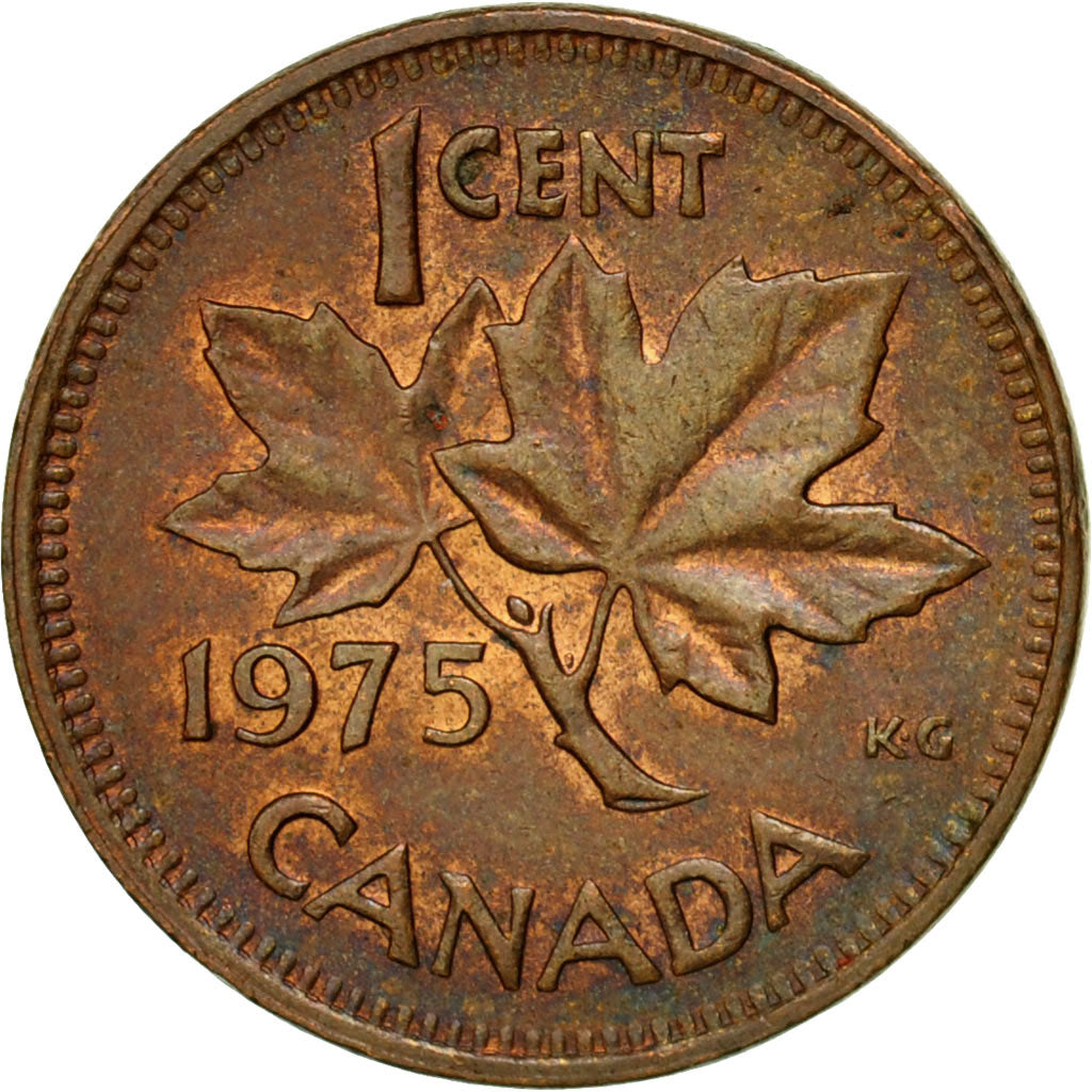 Coin, Canada, Elizabeth II, Cent, 1975, Royal Canadian Mint, Ottawa, EF(40-45)