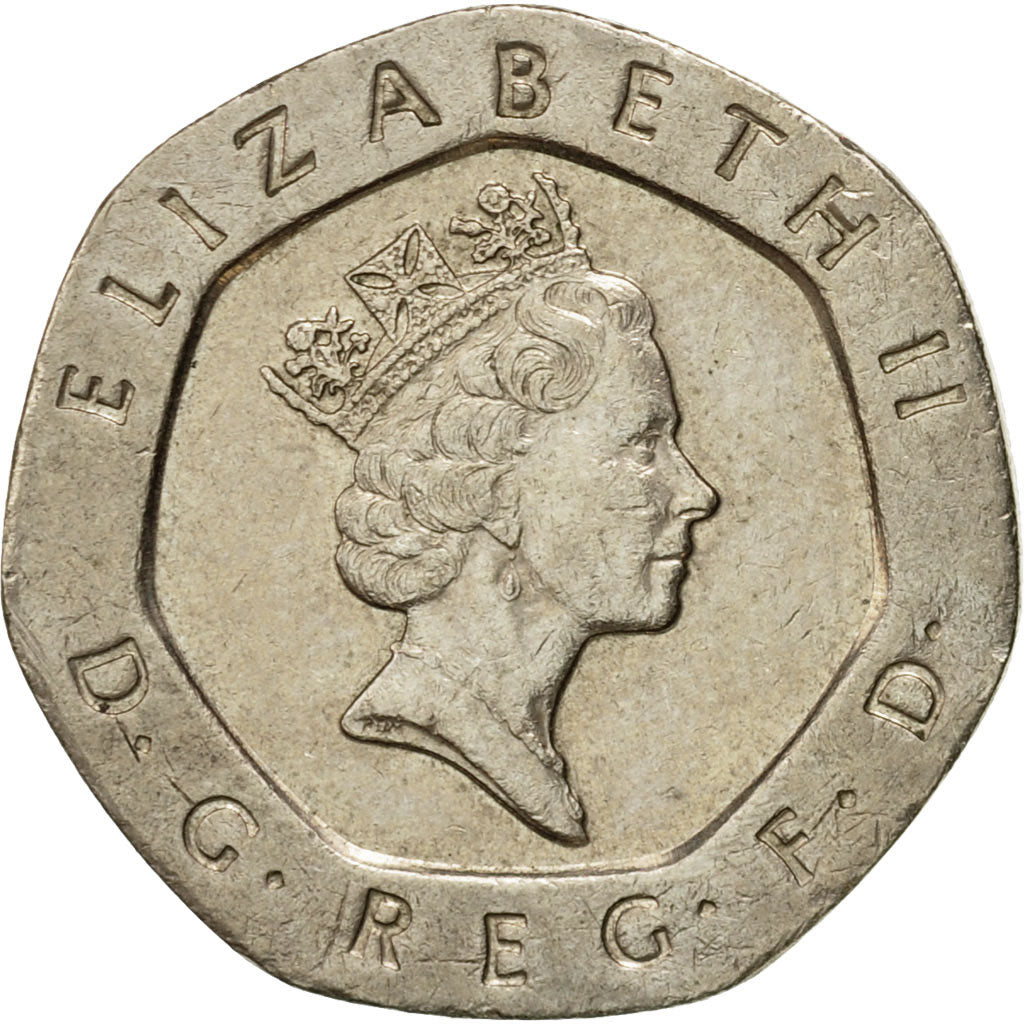 Moneda, Gran Bretaña, Elizabeth II, 20 Pence, 1993, MBC, Cobre - níquel