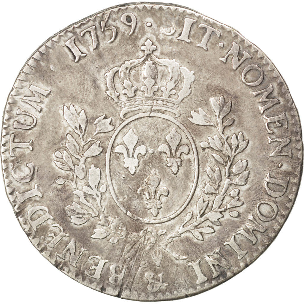 Moneta, Francja, Louis XV, Écu au bandeau, Ecu, 1759, Aix, EF(40-45), Srebro