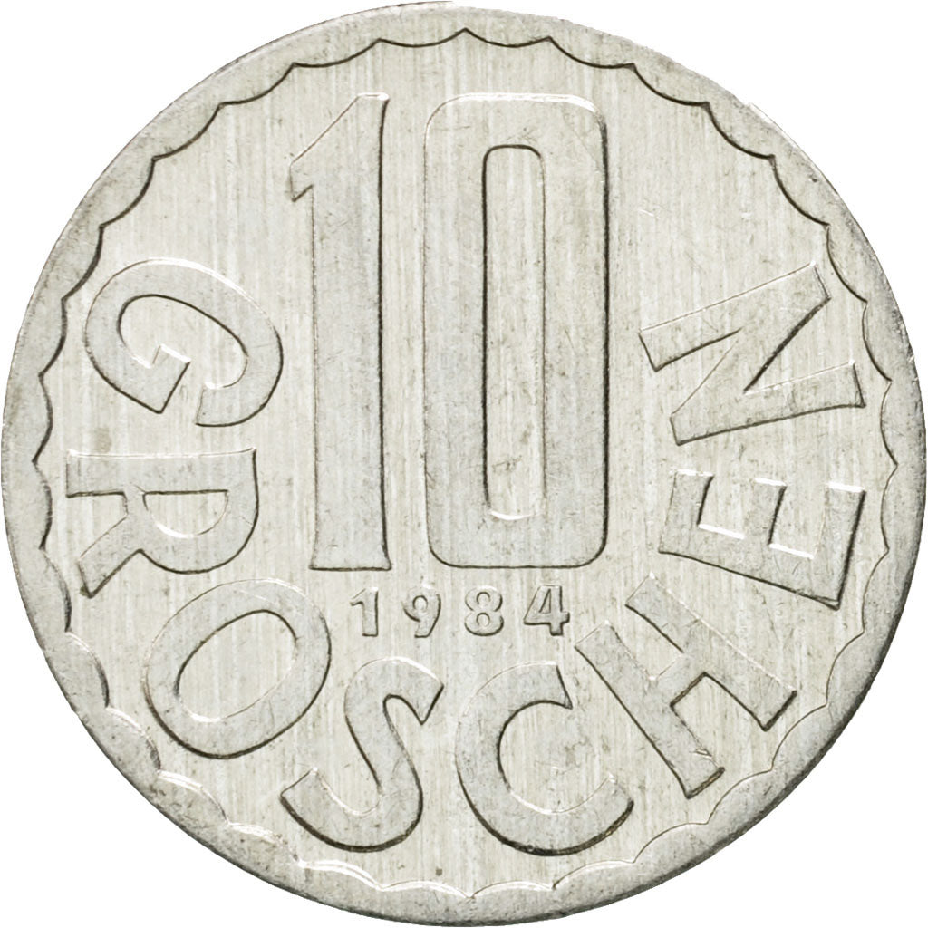 Münze, Österreich, 10 Groschen, 1984, Vienna, SS+, Aluminium, KM:2878