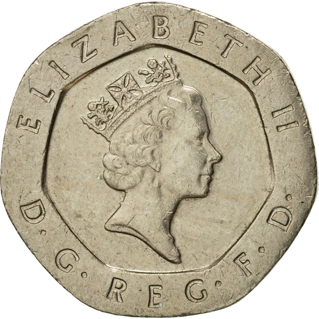 Coin, Great Britain, Elizabeth II, 20 Pence, 1995, AU(50-53), Copper-nickel