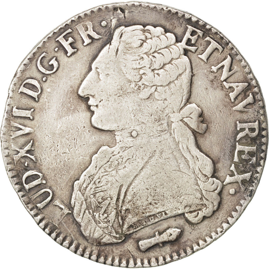 France, Louis XVI, Écu aux branches d'olivier 1789 Q (Perpignan), KM 564.13