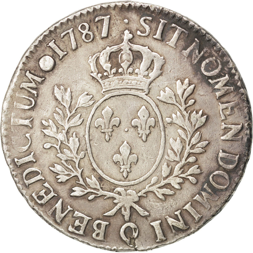 France, Louis XVI, Écu aux branches d'olivier 1789 Q (Perpignan), KM 564.13