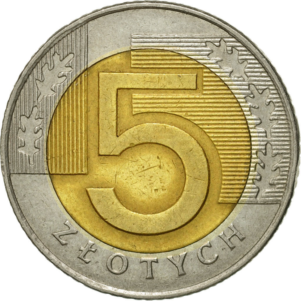 Coin, Poland, 5 Zlotych, 1994, Warsaw, EF(40-45), Bi-Metallic, KM:284