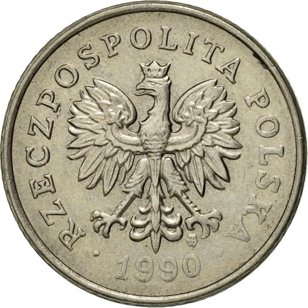 Coin, Poland, 50 Groszy, 1990, Warsaw, EF(40-45), Copper-nickel, KM:281
