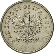 Coin, Poland, 50 Groszy, 1990, Warsaw, EF(40-45), Copper-nickel, KM:281