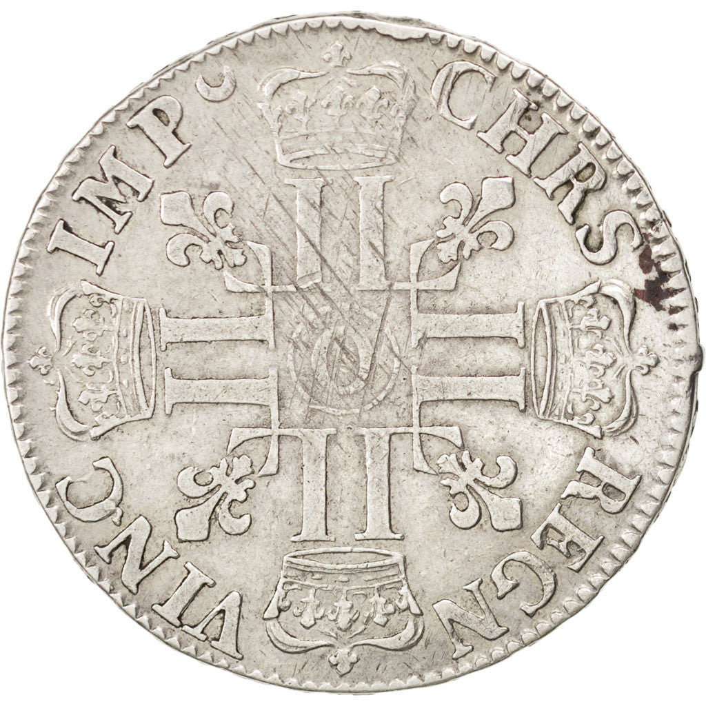 Coin, France, Louis XIV, Écu aux 8 L, Ecu, 1692, Riom, EF(40-45), Silver