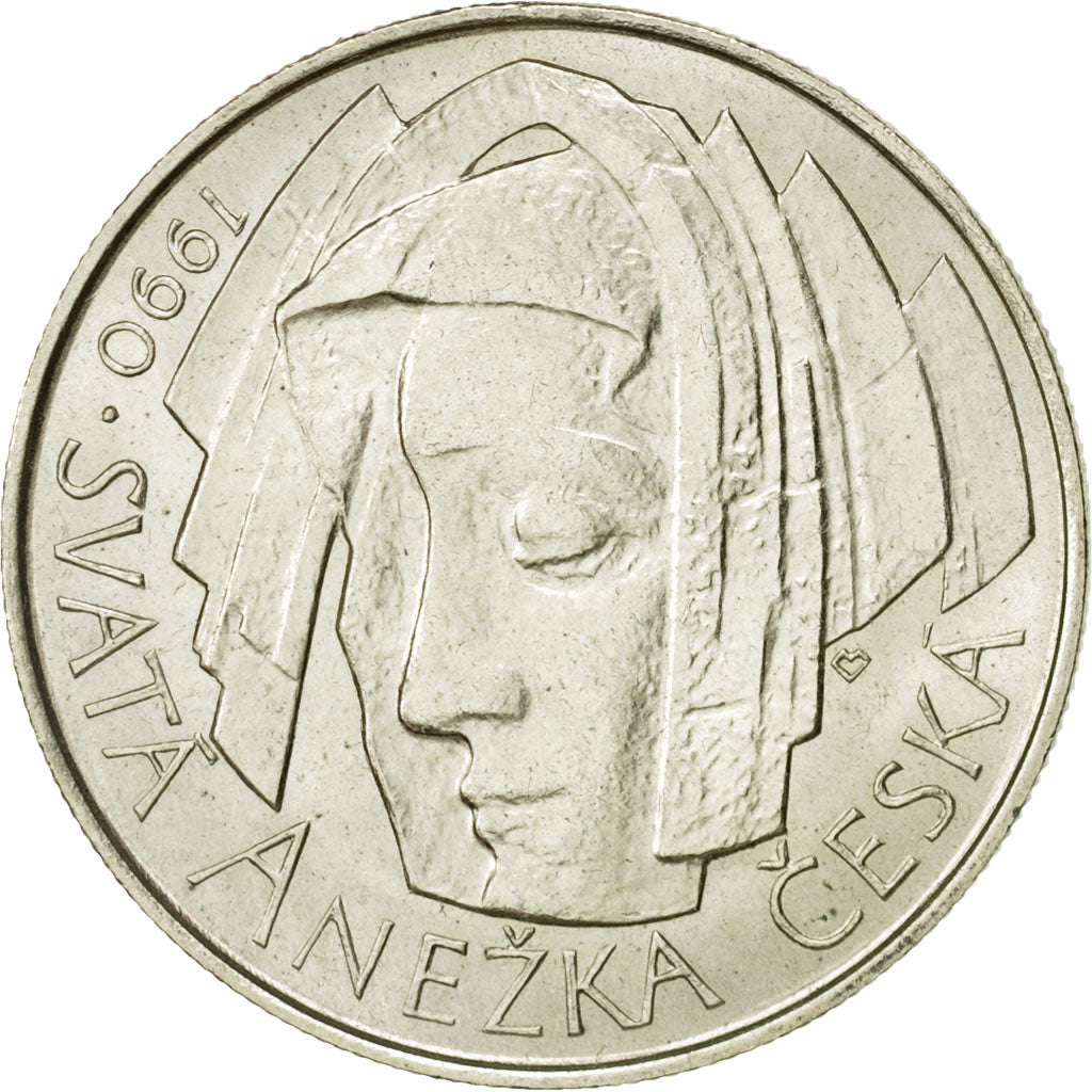 Coin, Czechoslovakia, 50 Korun, 1990, MS(63), Silver, KM:140.1
