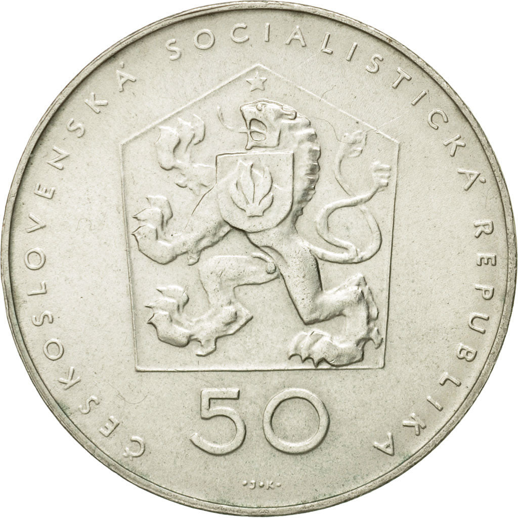 Coin, Czechoslovakia, 50 Korun, 1971, MS(63), Silver, KM:71