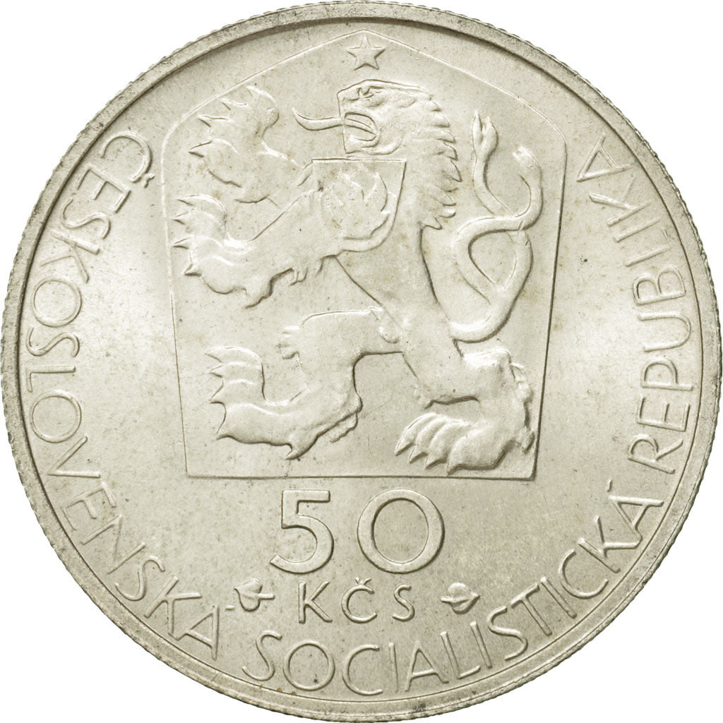 Coin, Czechoslovakia, 50 Korun, 1977, MS(63), Silver, KM:87